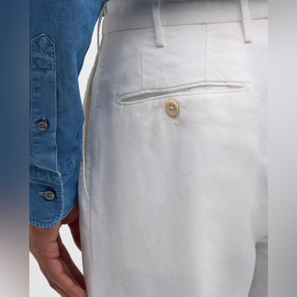 Incotex Chinolino Trousers, Linen and Cotton, White, Men’s Size 38 X 32 - Picture 3 of 16